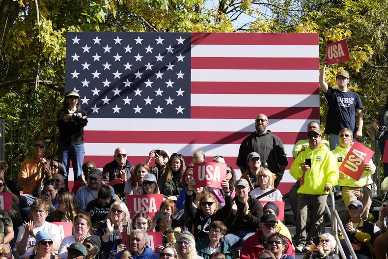 Un evento electoral de la vicepresidenta estadounidense Kamala Harris en Grand Rapids, Michigan, el 18 de octubre del 2024. (AP foto/Jacquelyn Martin)