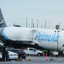 El avión que se pasó de la pista en el Aeropuerto Internacional de Miami el 10 de septiembre del 2026 (AP foto/Marta Lavandier)