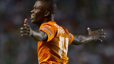 americateve | El ecuatoriano Enner Valencia celebra tras marcar un gol ante Le&oacute;n en la final del torneo Clausura de M&eacute;xico el jueves 15 de mayo de 2014. (AP Foto/Christian Palma)