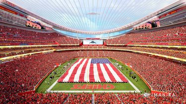 Bosqueo del proyecto para el nuevo estadio de los Chiefs de Kansas City, el miércoles 22 de julio de 2026. (Kansas City Chiefs/MANICA vía AP)