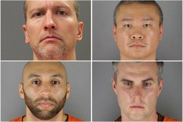 Derek Chauvin, Tou Thao, Thomas Lane y J. Alexander Kueng, los oficiales implicados en la muerte de George Floyd (REUTERS)