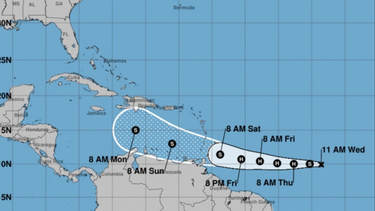tormenta tropical gonzalo avanza en direccion al mar caribe