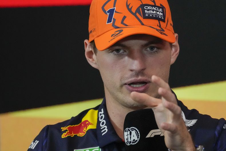 Max Verstappen de Red Bull durante una rueda de prensa previo al Gran Premio de Austria de la Fórmula Uno, el jueves 29 de junio de 2023, en Spielberg, Austria. (AP Foto/Darko Vojinovic)