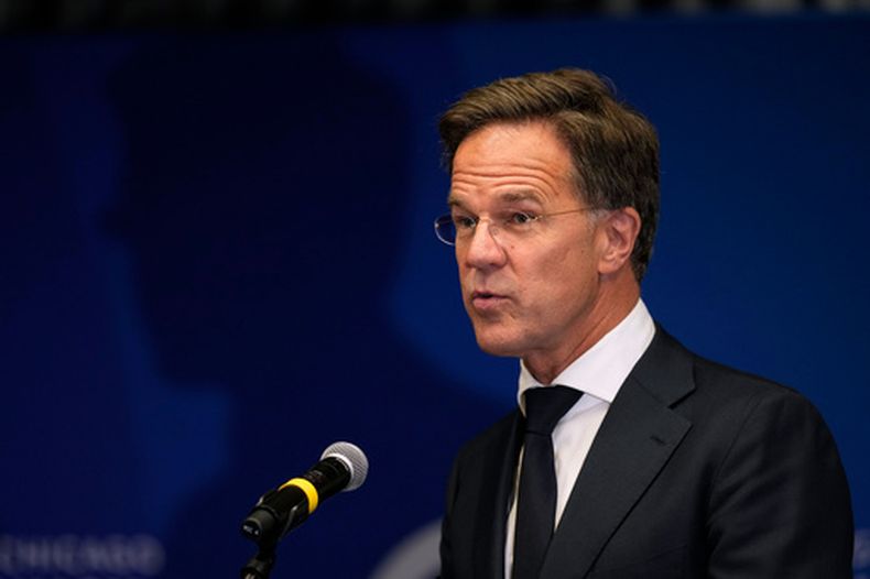 El secretario general de la OTAN Mark Rutte en una conferencia en Des Moines, Iowa, el 22 de septiembre del 2026. (AP foto/Charlie Neibergall)