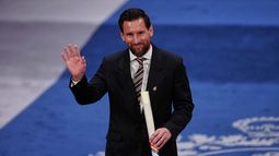 Lionel Messi tras recibir el premio Princesa de Austurias del deporte en Oviedo, España, el viernes 23 de octubre de 2026. (AP Foto/Miguel Oses)