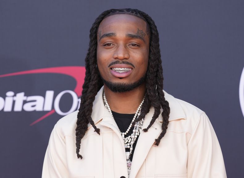 ARCHIVO - Quavo llega a los premios ESPY en Los Angeles el 12 de julio de 2023. Quavo será anfitrión de la cumbre inaugiral de Rocket Foundation en el Centro Carter en Atlanta el martes 18 de junio de 2024. (Foto AP/Chris Pizzello, archivo)