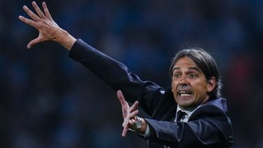 El técnico del Inter de Milán Simone Inzaghi durante la final de la Liga de Campeones contra el Manchester City, el sábado 10 de junio de 2023, en Estambul. (AP Foto/Manu Fernández)