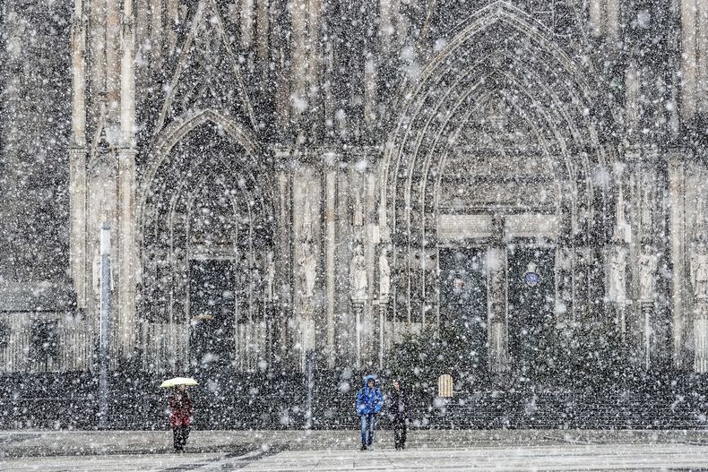 La tormenta invernal en Colonia, Alemania, el 9 de enero del 2025. (AP foto/Martin Meissner)