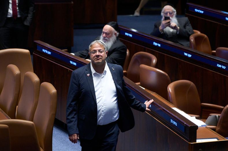 El ministro israelí de Seguridad Nacional Itamar Ben-Gvir en el parlamento en Jerusalén, el 20 de mayo del 2026. (AP foto/Ohad Zwigenberg)