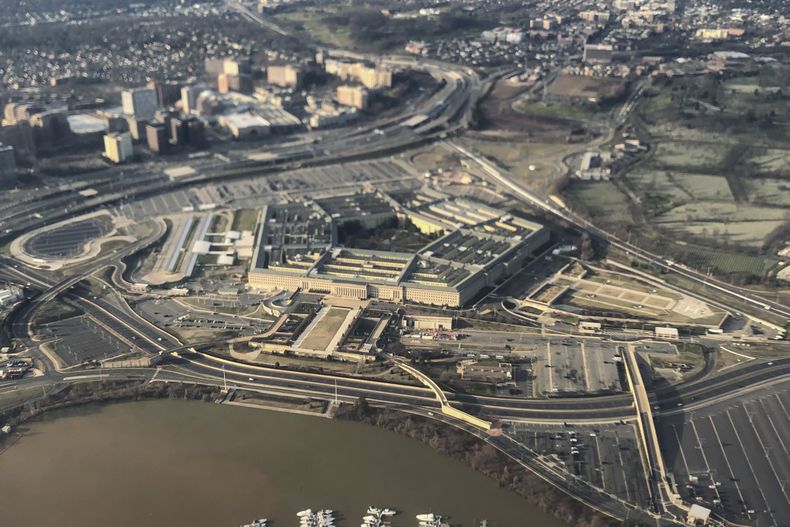 Vista aérea del Pentágono, en Washington, el 26 de enero de 2020. (AP Foto/Pablo Martinez Monsivais, Archivo)