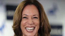 La vicepresidenta Kamala Harris habla en la sede de su campaña en Wilmington, Delaware, el lunes 22 de julio de 2024. (Erin Schaff/The New York Times via AP, Pool)