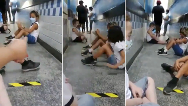 video: la imagen de unos ninos en rio de janeiro protegiendose en una escuela de un tiroteo y manteniendo la distancia por el covid-19 se hace viral