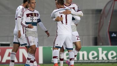 americateve | Los jugadores de Bayern Munich festejan tras vencer 1-0 a CSKA de Mosc&uacute; en la Liga de Campeones el martes, 30 de septiembre de 2014, en Mosc&uacute;. (AP Photo/Ivan Sekretarev)