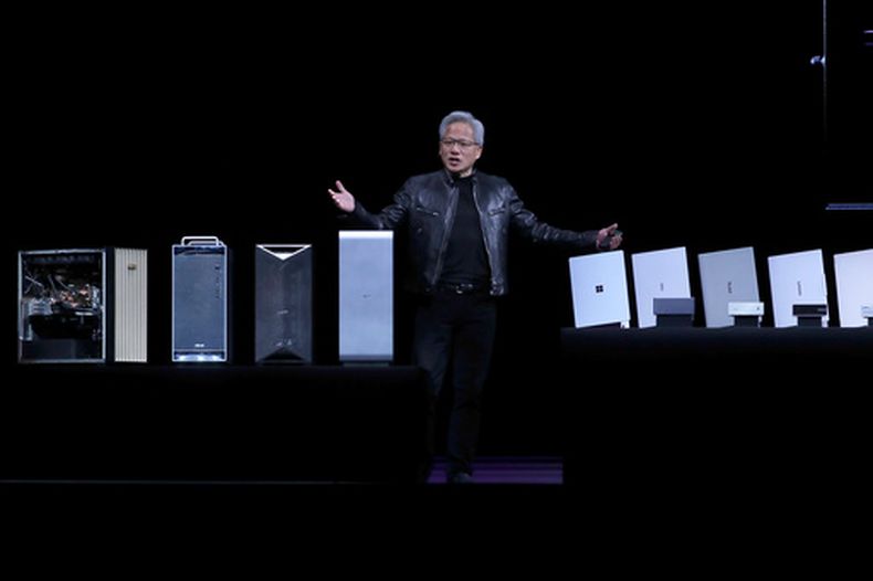 El CEO de Nvidia Jensen Huang en un evento en Taipéi, Taiwán, el 1 de junio del 2026. (AP foto/Chiang Ying-ying)