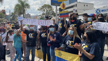 venezuela: protestaron en caracas en rechazo a la invasion rusa contra ucrania