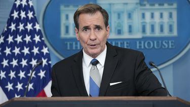John Kirby, vocero de Consejo de Seguridad Nacional de EEUU, en conferencia de prensa en la Casa Blanca, en Washington, el martes 28 de mayo de 2024. (AP Foto/Susan Walsh)