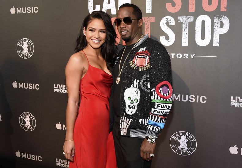 ARCHIVO – Cassie Ventura, izquierda, y Sean Diddy Combs en la premier de Cant Stop, Wont Stop: A Bad Boy Story el 21 de junio de 2017, en Beverly Hills, California. (Foto de Chris Pizzello/Invision/AP, Archivo)