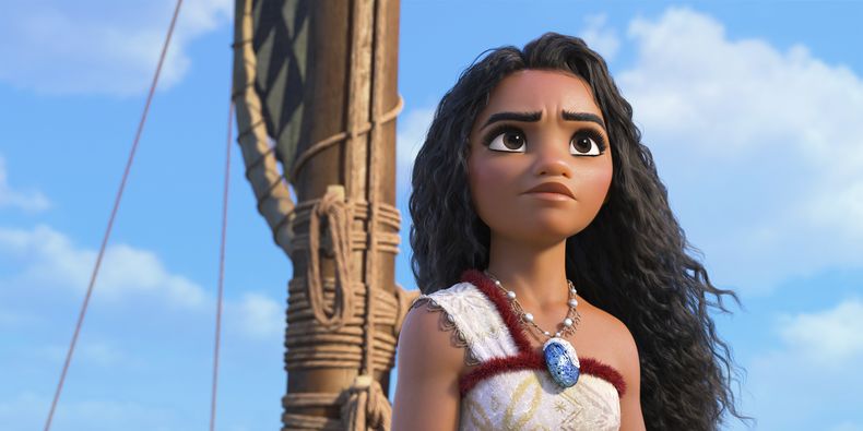 Esta imagen proporcionada por Disney muestra al personaje Moana, con la voz de Aulii Cravalho, en una escena de Moana 2. (Disney via AP)