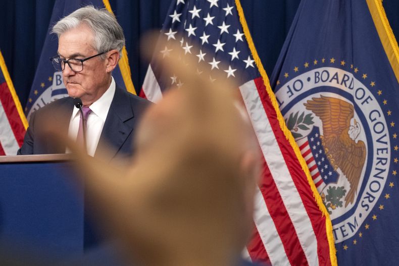 El presidente de la Reserva Federa, Jerome Powell, en conferencia de prensa el 14 de junio de 2023, en el edificio de la Fed en Washington. (AP Foto/Jacquelyn Martin, File)
