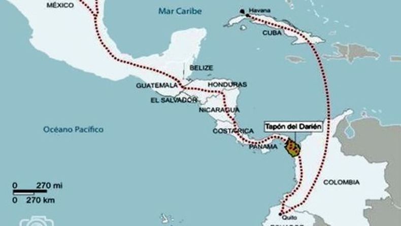 La ruta de las migraciones de los cubanos.