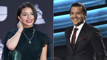 ARCHIVO - En esta combinación de fotografías Ángela Aguilar, izquierda, y Christian Nodal en la 20ª entrega de los Latin Grammy el jueves 14 de noviembre de 2019 en la MGM Grand Garden Arena en Las Vegas. Nodal y Aguilar se casaron el 24 de julio de 2024. (Foto Eric Jamison/Invision/AP, izquierda, y AP Photo/Chris Pizzello)