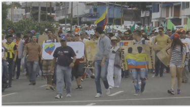 se registran manifestaciones pacificas en ambos lados de la frontera de colombia y venezuela