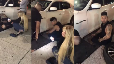 Al Chacal y su exnovia Claudia Hernández se les poncha el Maserati y un cubano les ayuda