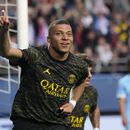 Kylian Mbappe celebra tras marcar el primer gol del Paris Saint Germain en la victoria 3-1 ante Troyes en la liga francesa, el domingo 7 de mayo de 2023. (AP Foto/Lewis Joly)