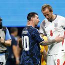 Lionel Messi, de la selección de Argentina, abraza a Harry Kane, de Inglaterra, después de la semifinal mundialista del miércoles 15 de julio de 2026 en Atlanta (AP Foto/Erik S. Lesser)