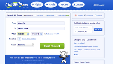 En la página web de CheapAir ya se pueden comprar pasajes EEUU-Cuba vía México.