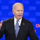 El presidente Joe Biden durante el debate presidencial con el candidato republicano a la presidencia, el expresidente Donald Trump, el jueves 27 de junio de 2024, en Atlanta. (AP Foto/Gerald Herbert)