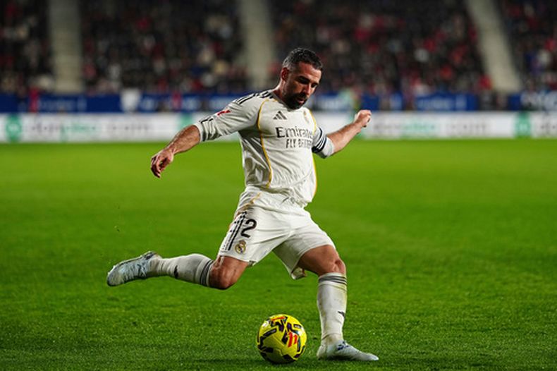 ARCHIVO - Foto del 21 de febrero del 2026, Dani Carvajal del Real Madrid en el encuentro de La Liga ante el Osasuna. (AP Foto/Miguel Oses, Archivo)
