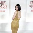 La actriz Lily Collins llega al estreno de Emily in Paris, en Roma, el martes 10 de septiembre de 2024. (Foto AP/Andrew Medichini)
