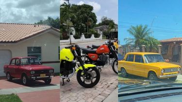 autos lada, moskvitch y motos mz inundan miami