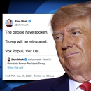 El pueblo ha hablado Musk restablece la cuenta de Trump en Twitter