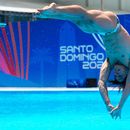 El mexicano Osmar Olvera compite en la final del trampolín de 1 metros de los clavados de los Juegos Centroamericanos y del Caribe, el jueves 30 de julio de 2026, en Santo Domingo. (AP Foto/Fernando Vergara)