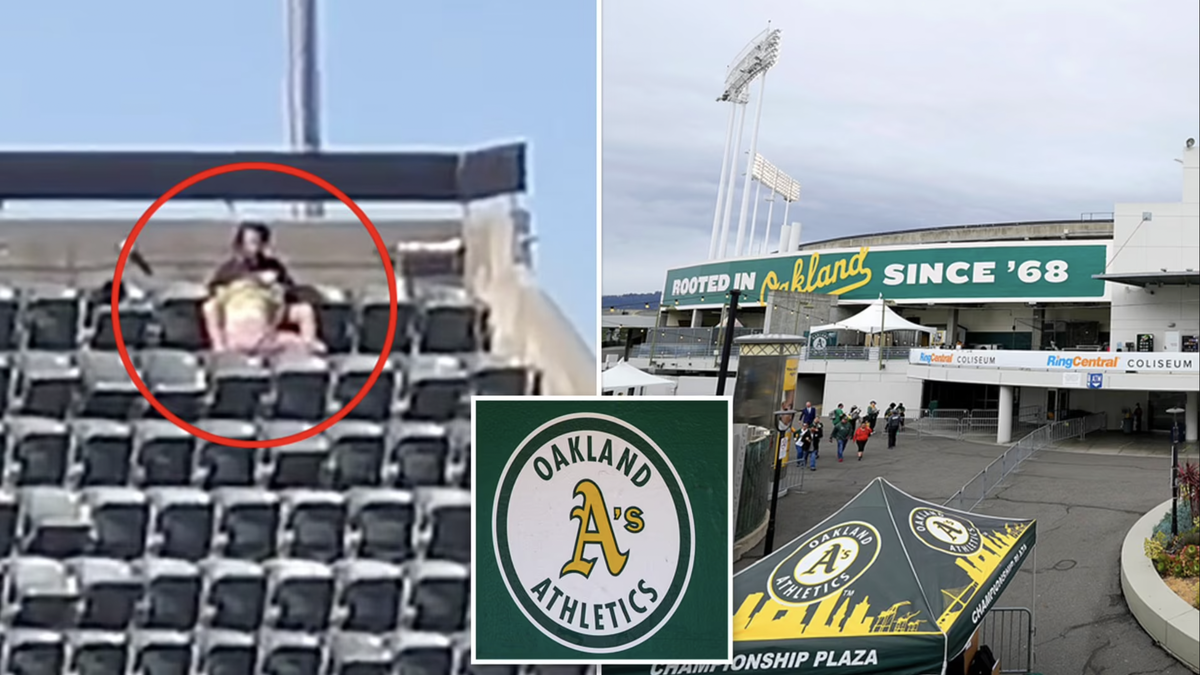 Graban a pareja teniendo relaciones sexuales en las gradas del estadio de  los Oakland Athletics