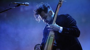 ARCHIVO - Enrique Rangel toca el bajo durante un concierto en la Ciudad de México el sábado 7 de diciembre de 2019 para celebrar los 30 años desde la creación de la bada. Cafe Tacvba se encuentra de gira con Caifanes por Estados Unidos en junio de 2024. (AP Photo/Anthony Vazquez, archivo)