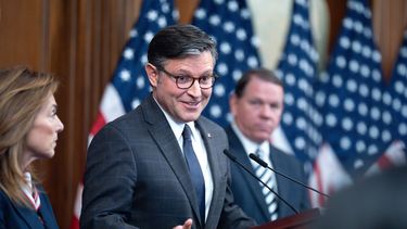 El presidente de la Cámara de Representantes, el republicano por Luisiana Mike Johnson, en el Capitolio en Washington el 23 de octubre del 2025. (AP foto/J. Scott Applewhite)