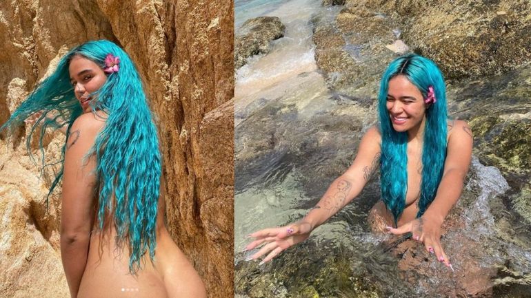 De lo que se perdió Anuel AA: Karol G publica candentes fotos nadando sin ropa
