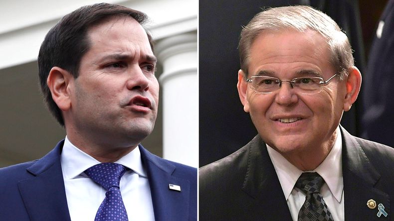 Los senadores Marco Rubio y Bob Menéndez lograron avanzar una resolución en apoyo al pueblo de Cuba. (Archivo)