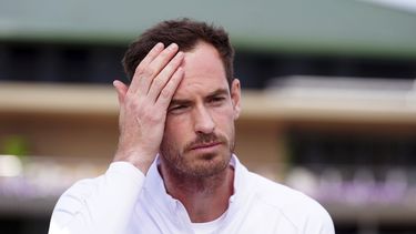 El británico Andy Murray en conferencia de prensa antes del inicio de Wimbledon en el All England Club el domingo 30 de junio del 2024. (Mike Egerton/PA via AP)