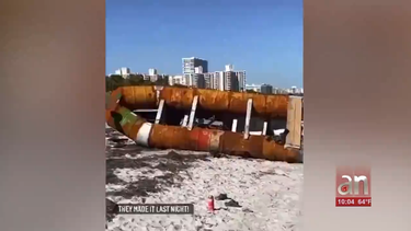 balsa aparece vacia en playa de key biscayne