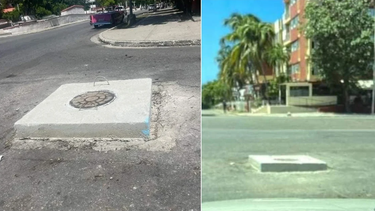 cubanos denuncian una peligrosa  alcantarilla 3d en la habana