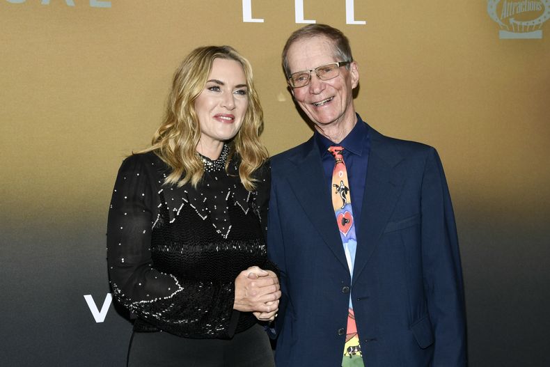 Kate Winslet, izquierda, y Antony Penrose asisten a la proyección especial de Lee el miércoles 25 de septiembre de 2024 en el Museo de Arte Moderno de Nueva York. (Foto Evan Agostini/Invision/AP)