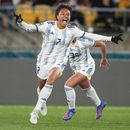 Sarina Bolden, de Filipinas, reacciona tras anotar el primer gol de su equipo durante un partido del Grupo A del Mundial femenino contra Nueva Zelanda, en Wellington, Nueva Zelanda, el 25 de julio de 2023. (AP Foto/John Cowpland)