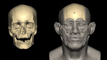 En la imagen, proporcionada por investigadores, se muestra la reconstrucción facial de un hombre cuyo esqueleto ha sido fechado mediante radiocarbono alrededor de los años 2855 y 2570 antes de Cristo en Nuwayrat, Egipto. (Caroline Wilkinson/ Universidad John Moores Liverpool vía AP)