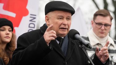 El líder opositor polaco Jaroslaw Kaczynski en Varsovia, el 10 de febrero del 2024. (AP foto/Czarek Sokolowski)