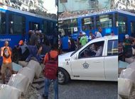 captado los momentos de panico que vivieron pasajeros de un omnibus en cuba tras estrellare contra un edificio