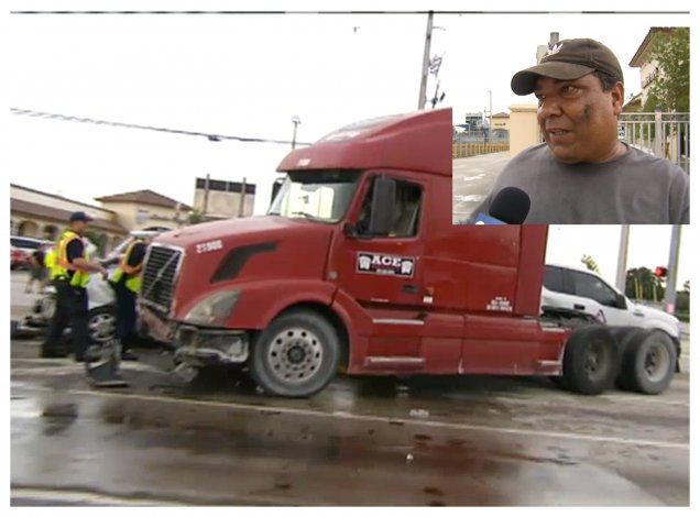Cubano Chofer De Camion Involucrado En Aparatoso Accidente Con Otro Seis Vehiculos En Hialeah